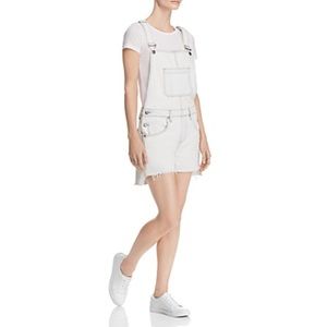 Hudson Jeans Sloane Bleach Out White Denim Short Overalls Shorttalls Sze XS NWT
